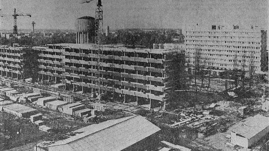 Petz Aladár kórház építése az 1980 -as években