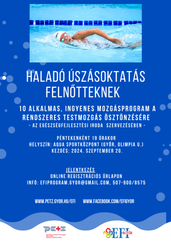 Haladó úszásoktatás felnőtteknek